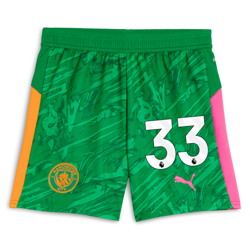 Kids' Man City Goalkeeper Shorts 2025/26 With #33 green unisex - Size 11/12 from polyester  - Official Manchester City FC store
